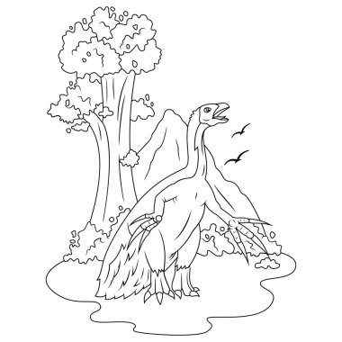 Therizinosaurus çizim sanatı.   