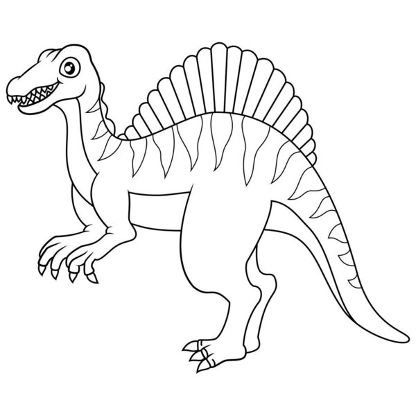 hand drawn of Spinosaurus line art