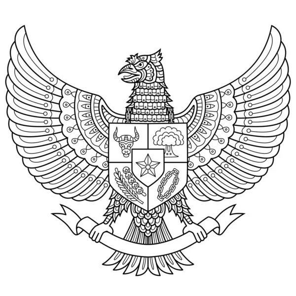 El çizimi Garuda 'nın zentangle tarzı