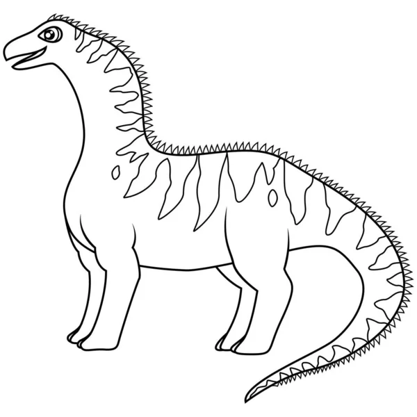 Gambar Tangan Dari Seni Garis Amargasaurus - Stok Vektor