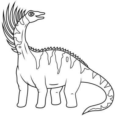 hand drawn of bajadasaurus line art clipart