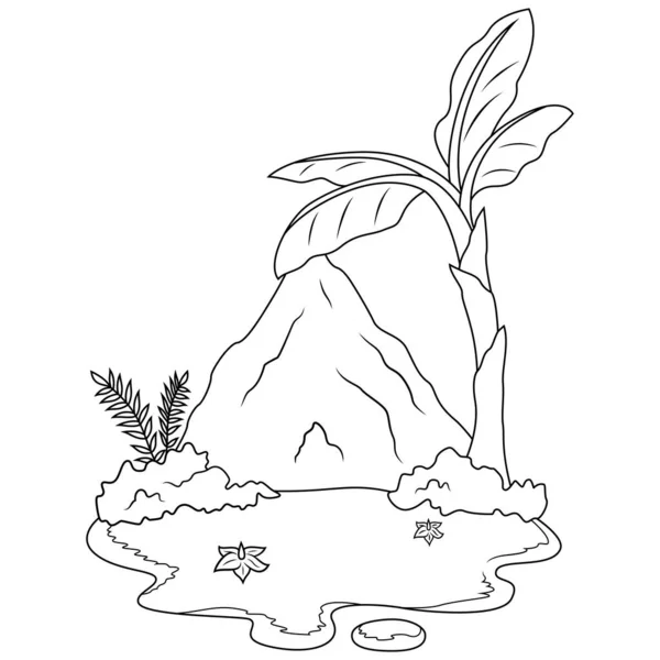 火山山线艺术手工画图 — 图库矢量图片