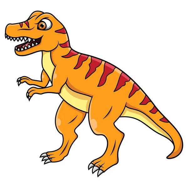 Cartone Animato Tirannosauro Isolato Sfondo Bianco — Vettoriale Stock