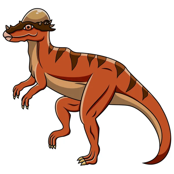 Cartoon Pachycephalosaurus Izolované Bílém Pozadí — Stockový vektor