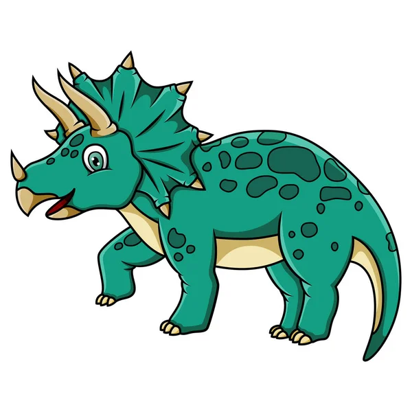 Triceratops Dibujos Animados Sobre Fondo Blanco — Vector de stock