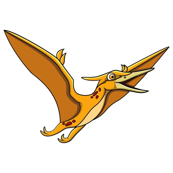 Desenhos Animados Pteranodonflying Fundo Branco —  Vetores de Stock