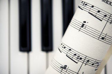 Vintage müzik piyano tuşları ile