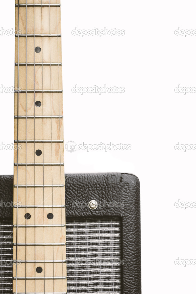 Electric Guitar and Amplifier Closeup