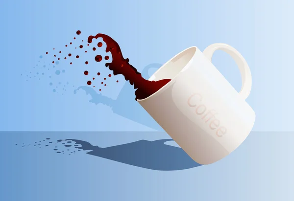 Su sıçramış bir fincan kahve.