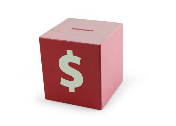 Caja de dinero rojo y rosa dólar —  Fotos de Stock