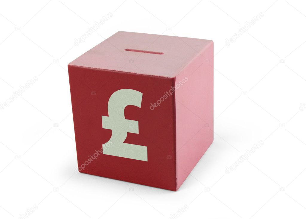 Red and pink Pond Sterling money box
