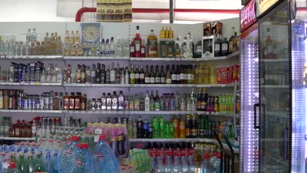 Alcohol Drinks Selling Retail Supermarket Shop Hard Soft Beverages Drinks — стокове відео