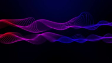 Soyut gradyan çizgiler. Dalga deseni. Noktalı çizgiler. Neon dalgaları, partiküller arka plan. Kusursuz döngü. Mavi ve mor eğim. Soyut mavi ve mor doku.