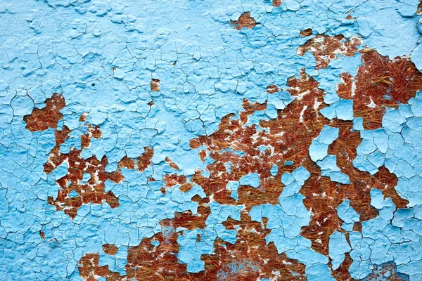 Fondo Textura Antigua Superficie Madera Pintada Con Pintura Azul Marrón — Foto de Stock