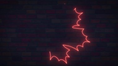 Colorful flickering back to school glowing text neon sign on dark brick wall background.