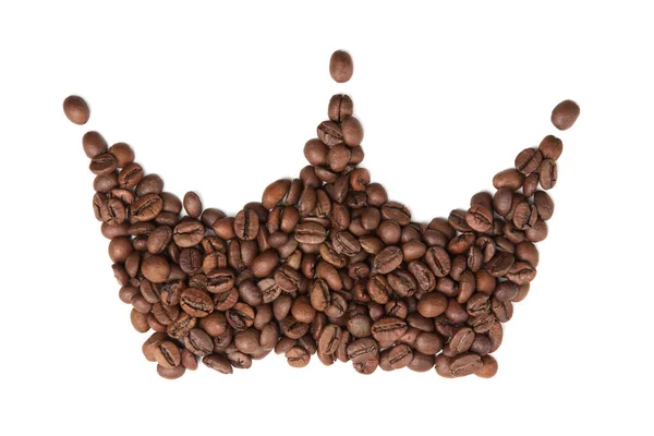 Эскиз Короны Сделанной Жареных Кофейных Зерен Концепция Использования Лучшего Кофе — стоковое фото