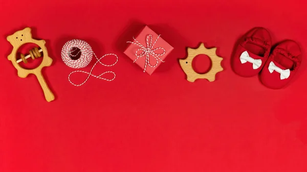 Accesorios Para Bebés Cosas Navidad Para Venta Banner Con Espacio — Foto de Stock