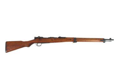 Beyaz bir arka plan üzerinde izole antika tüfek