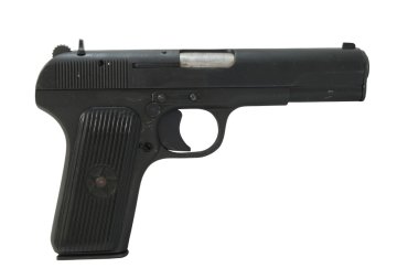 Beyaz bir arka plan üzerinde izole tabanca