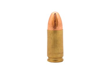 9 mm tabanca buller üzerinde beyaz izole