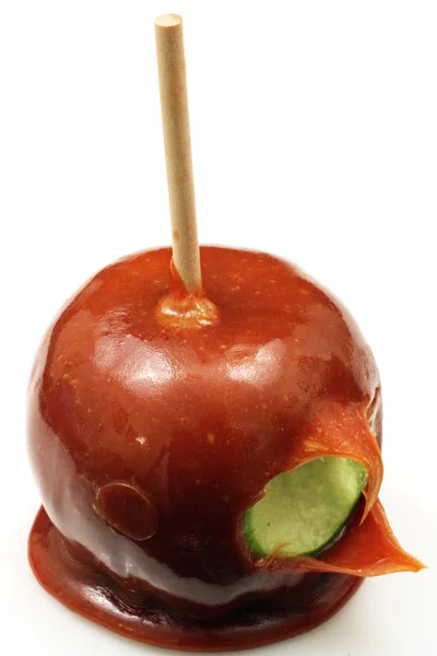 카라멜 애플 가까이 — 스톡 사진