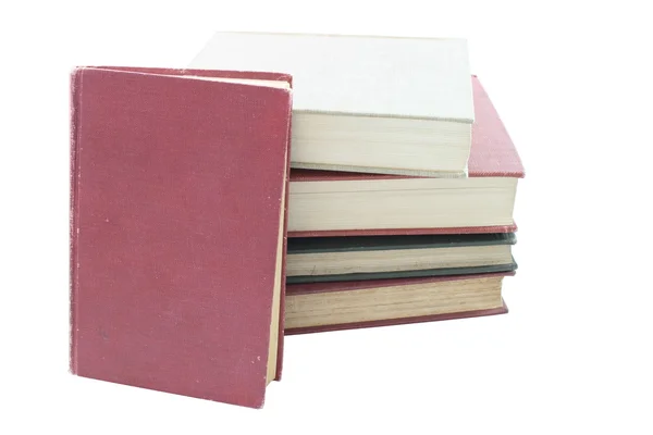 Старі книги ізольовані на білому — стокове фото