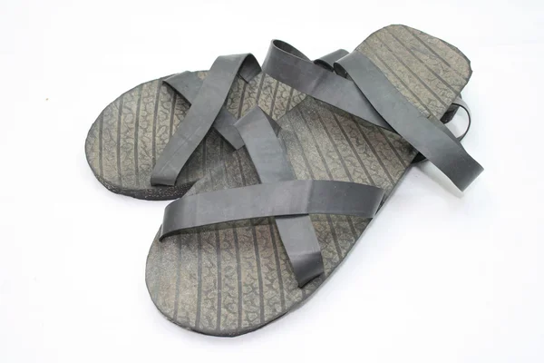 beyaz izole Lastik Sandaletler