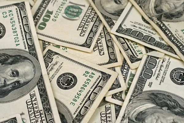 American Hundred Dollar Bills Primer plano —  Fotos de Stock