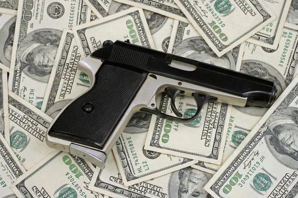 Gun With Money — Stock Photo, Image