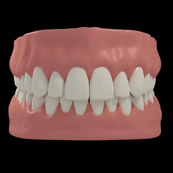 3D teeth on black background — Stock Photo, Image