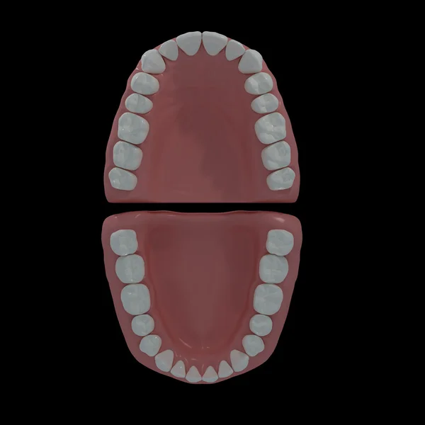 Dientes 3D sobre fondo negro — Foto de Stock