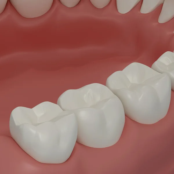 3D Zähne auf schwarzem Hintergrund — Stockfoto
