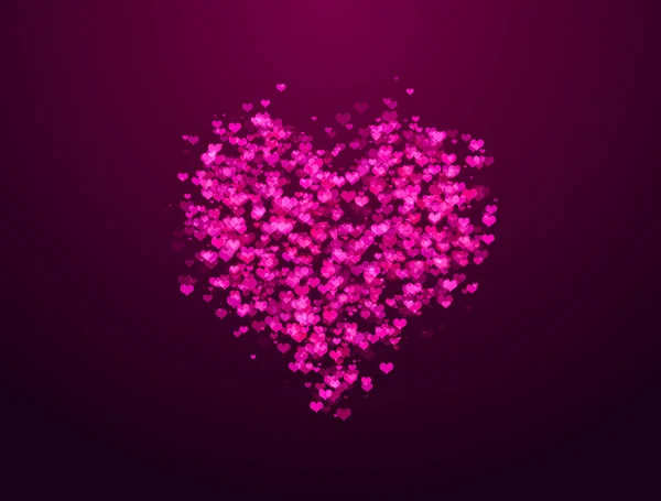 Pink hearts bokeh as background — Stock Photo, Image