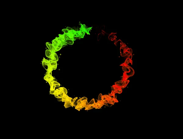 Circle of fire on black background — Stock Photo, Image