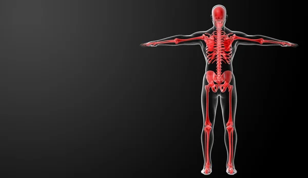 3D utsmält röda skelett — Stockfoto