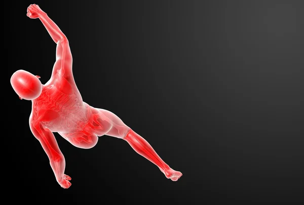 Correndo anatomia humana por raios-X em vermelho — Fotografia de Stock