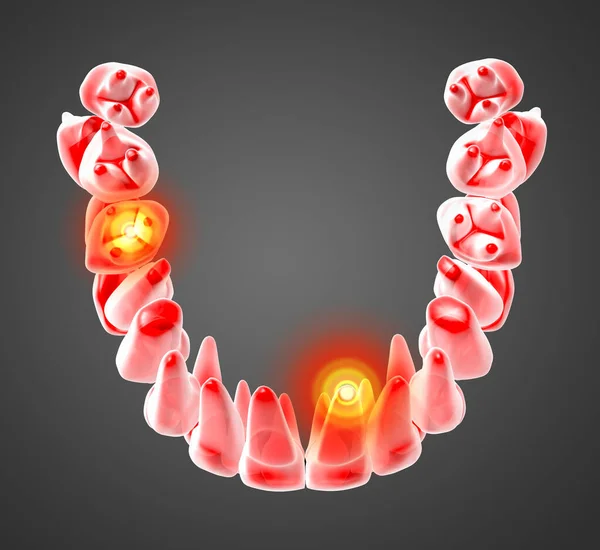 Render Human Teeth Top View — Stock Photo, Image
