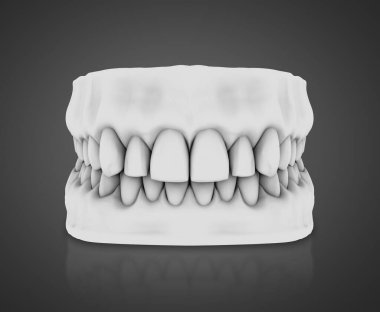 dientes blancos aislados sobre fondo negro