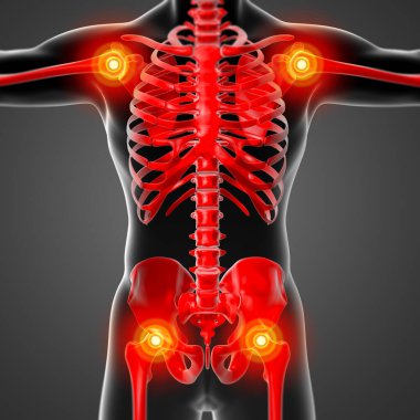 3d render iskelet - ön görünümü kadar yakın