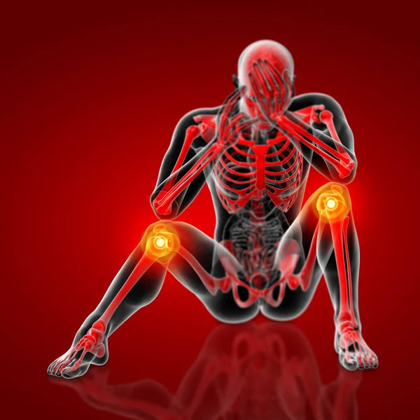 Red Skeleton Front View — Stock Photo, Image