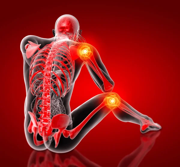 Red Skeleton Back View — Stock Photo, Image