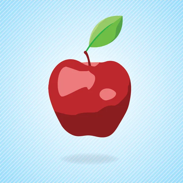 Bonita manzana roja de dibujos animados. Ilustración vectorial — Vector de stock