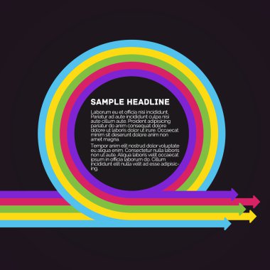 infographics şablonu. renkli daire okları