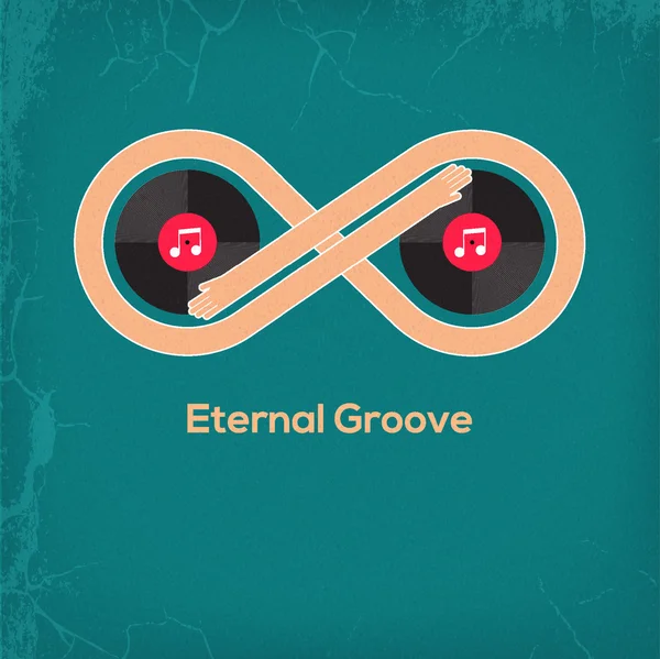 Música abstrata conceito vintage Eternal Groove — Vetor de Stock