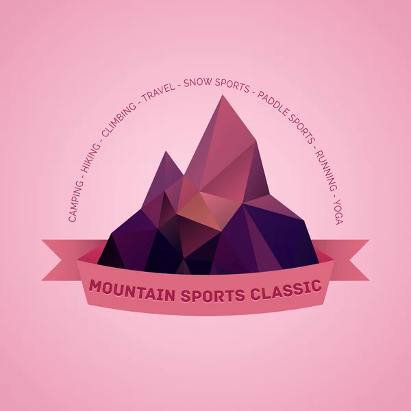 Montanha temático ao ar livre emblema logotipo — Vetor de Stock