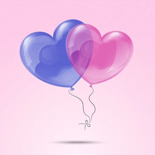 Amor corazón globos vector ilustración — Vector de stock