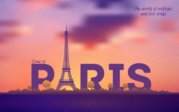tipografik paris retro tarzı poster