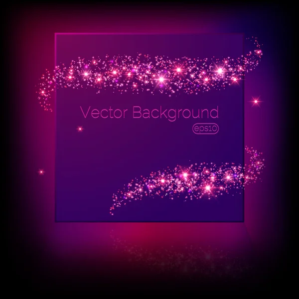 Vector banner surrounded by lights and sparkles — Stock Vector