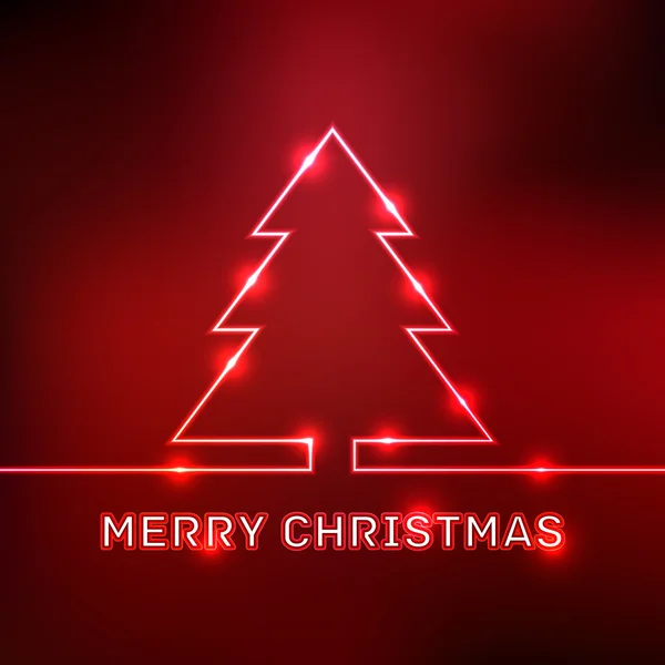 Leuchtende frohe Weihnachten typografische Karte — Stockvektor