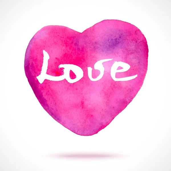 Aquarel hand geschilderd roze hart — Stockvector
